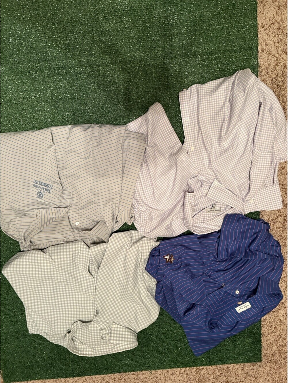 Lot Of 4 Peter Millar Long Sleeve Button Down Shirts Mens Size XXL 2XL